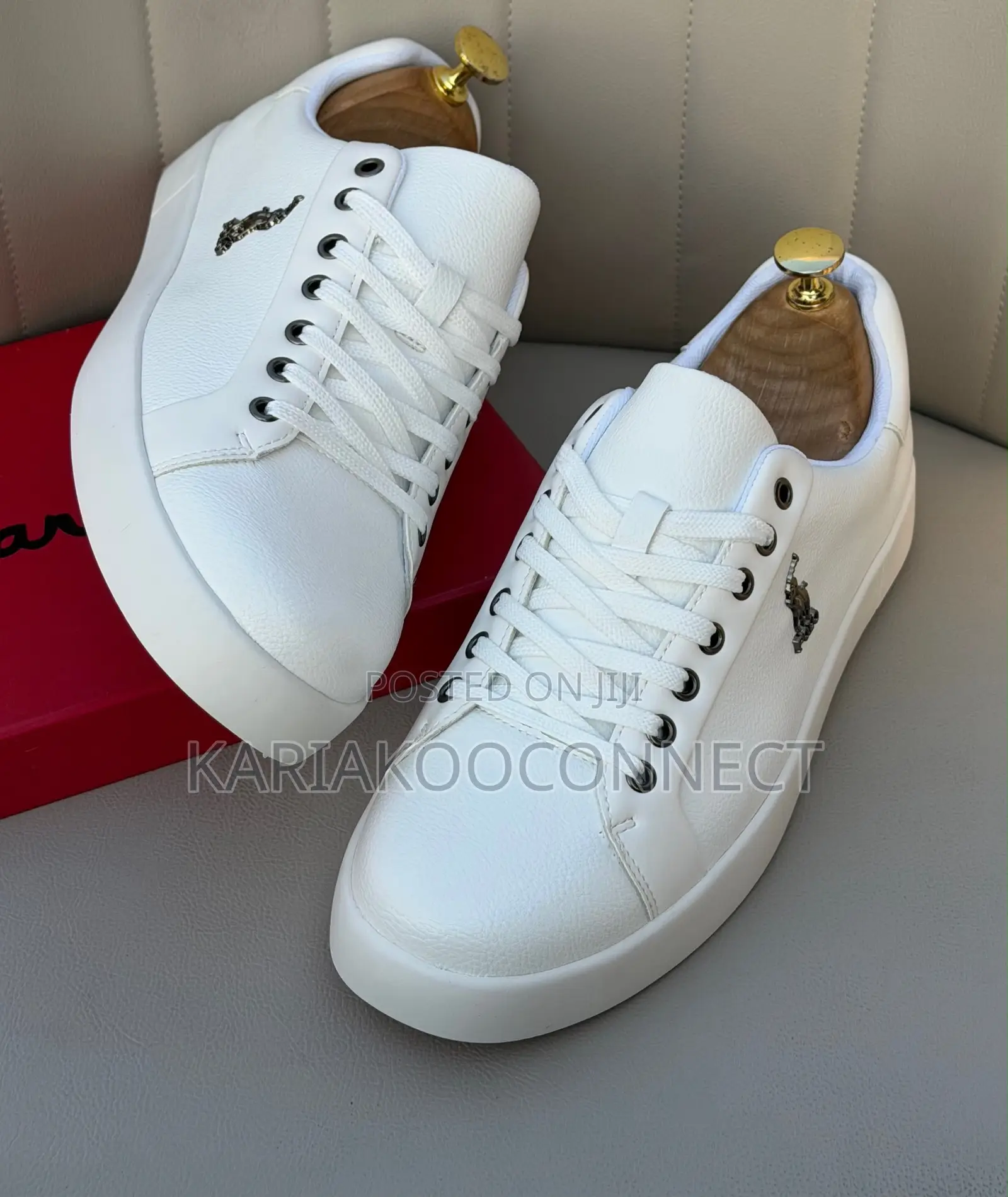 Polo White Leather Sneakers