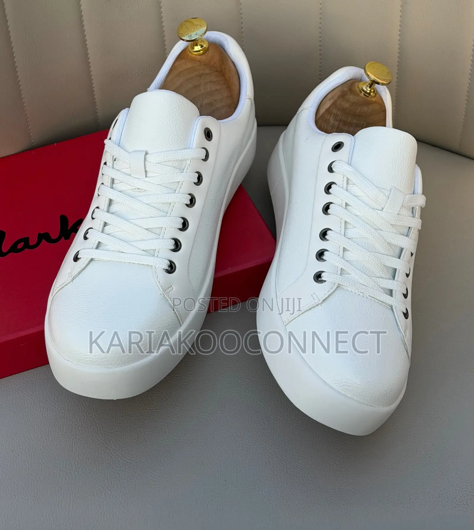 Polo White Leather Sneakers