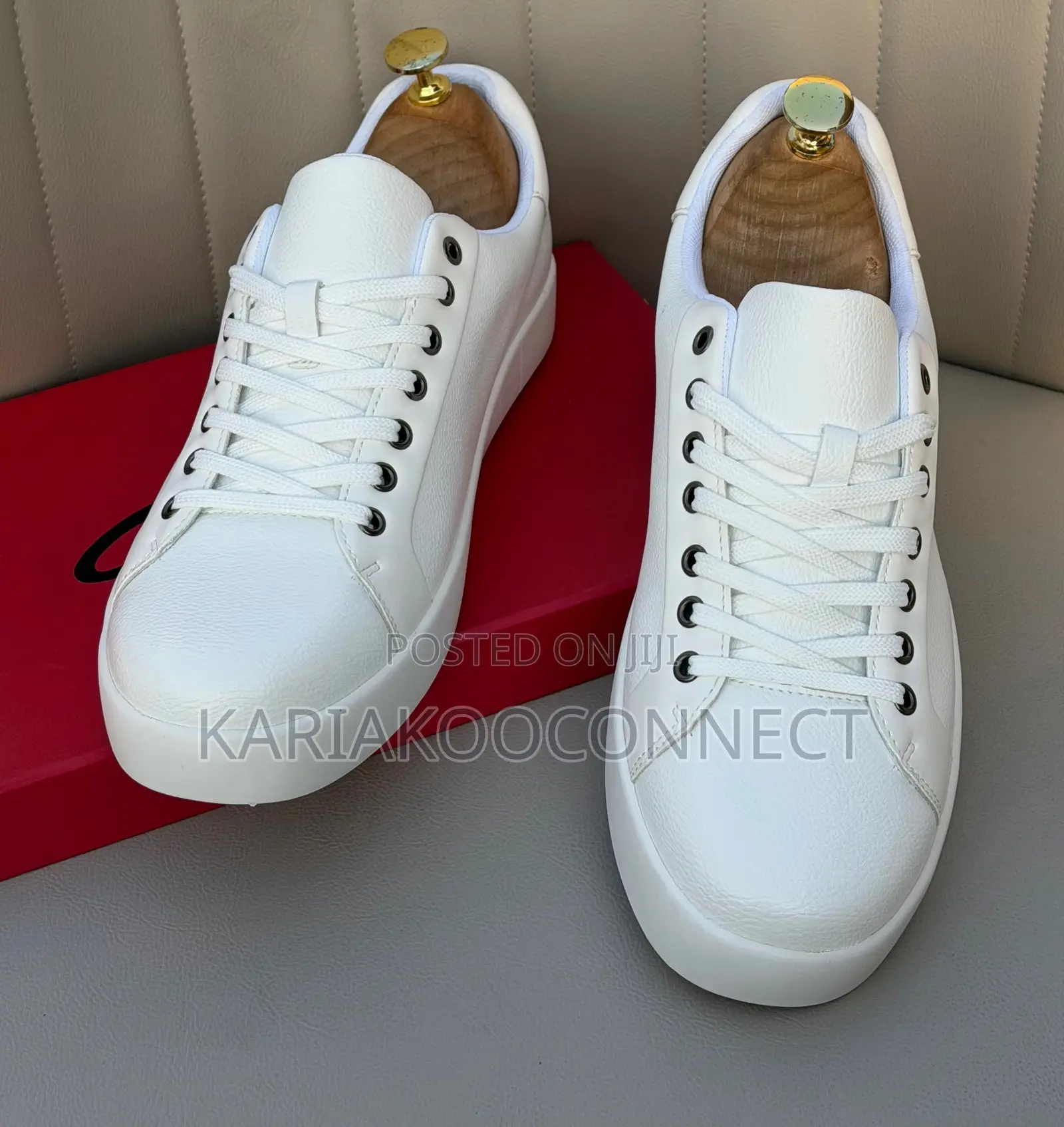 Polo White Leather Sneakers