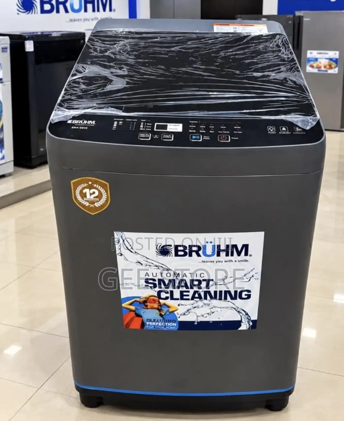 Brühm Top Load Automatic Washing Machine 8kg (Bwa-080g)