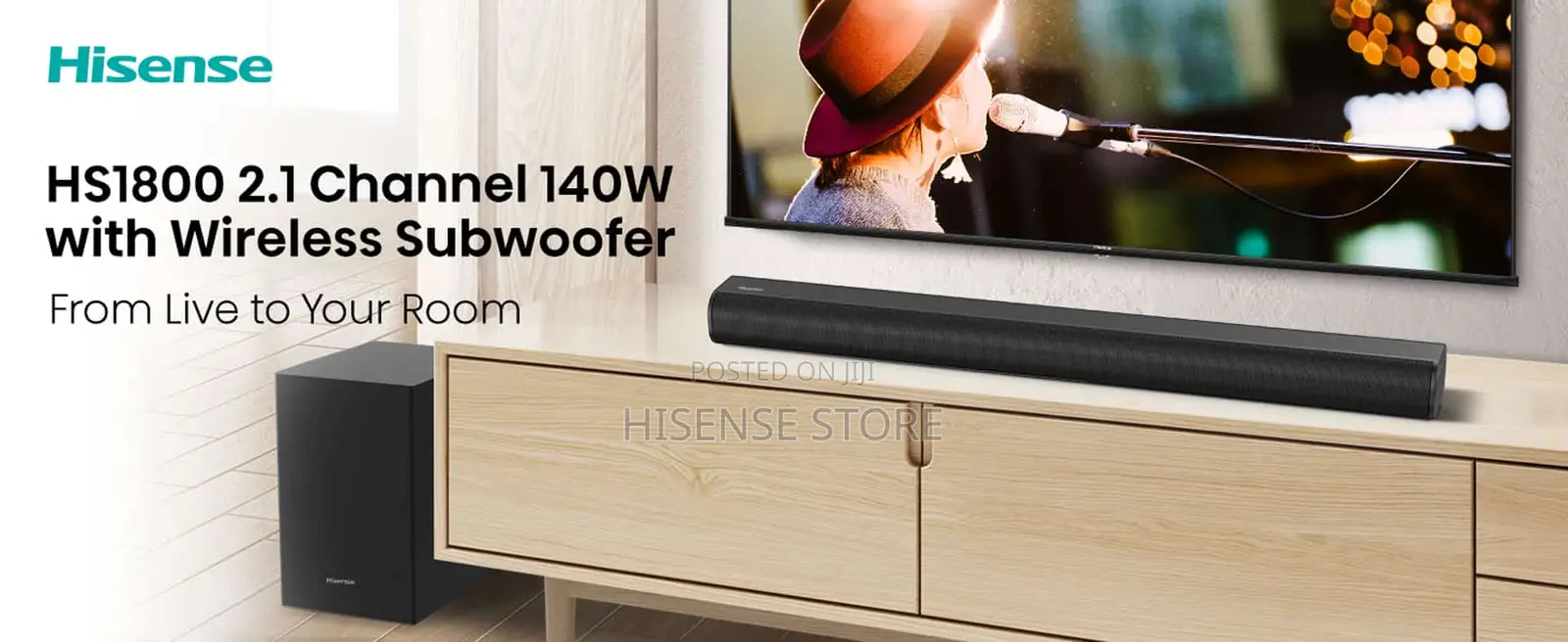 Hisense Soundbar HS1800 140 Watts 2.1 CH