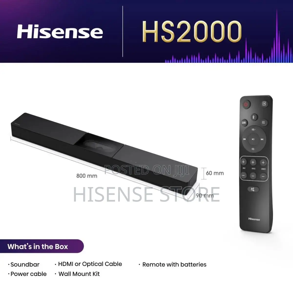Hisense Soundbar HS 2000 240 Watts 2.1 CH