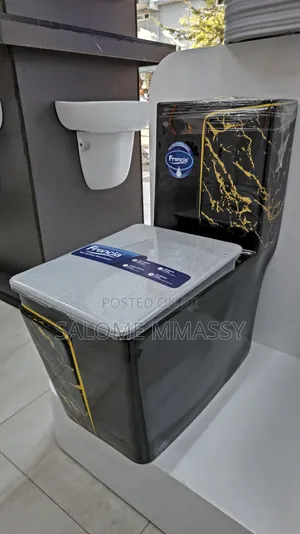 Choo Cha Kisasa (Frencia Luxury One-Piece Toilet - Black Gold Marble