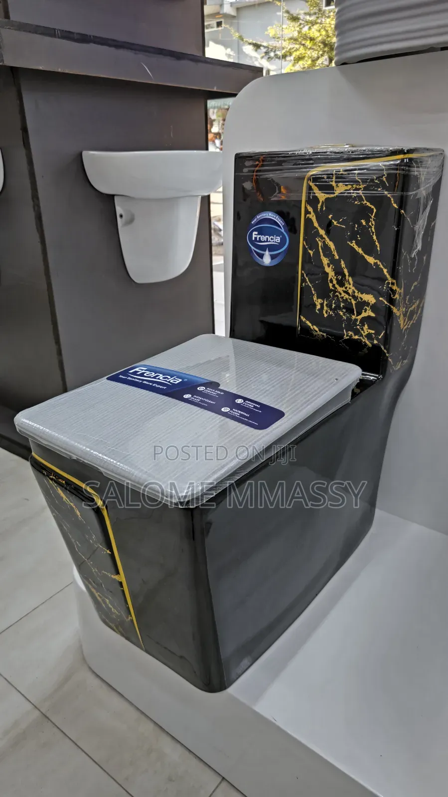 Choo Cha Kisasa (Frencia Luxury One-Piece Toilet - Black Gold Marble