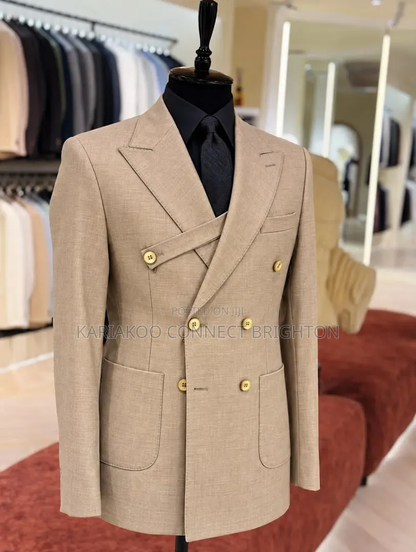 Beige Executive Double Suit