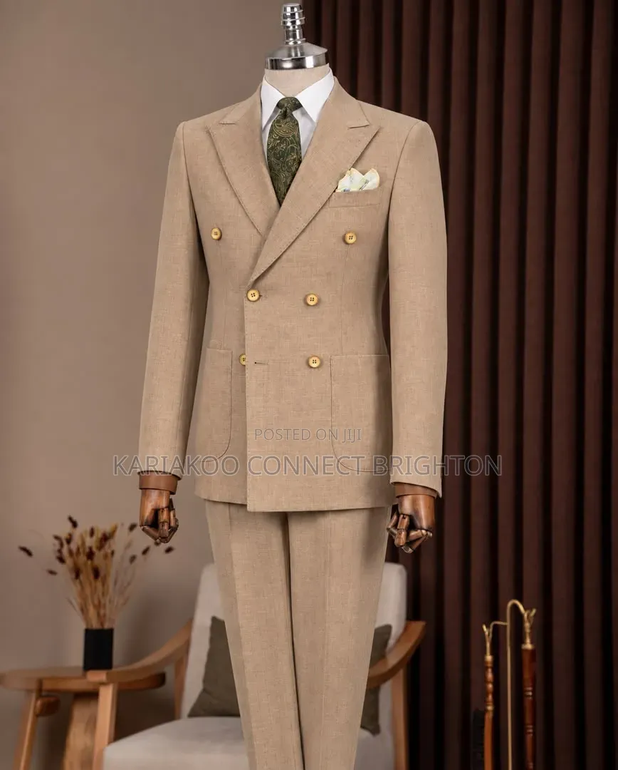 Beige Executive Double Suit