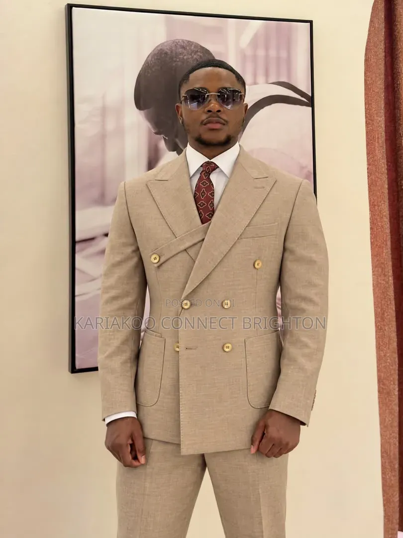 Beige Executive Double Suit