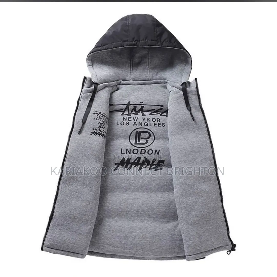 Black and Grey Hooded Jacket