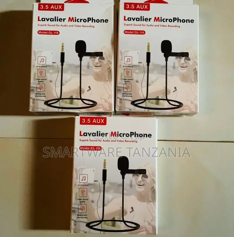 Lavalier Microphone 3.5mm AUX Connector, Model GL-119, Noise Resistant