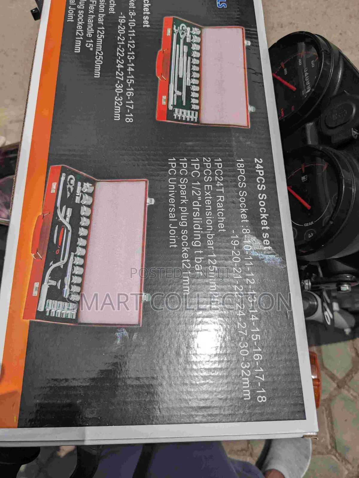 24PCS Socket Tool Set 8-32mm,With Rachet,Extension,Universal Joint Etc