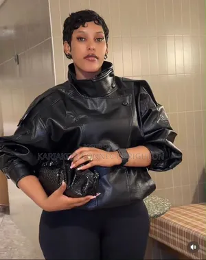Oversized Leather Biker Jacket +Luxe Accessories