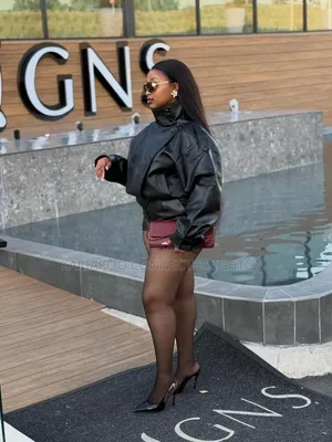 Oversized Leather Biker Jacket +Luxe Accessories
