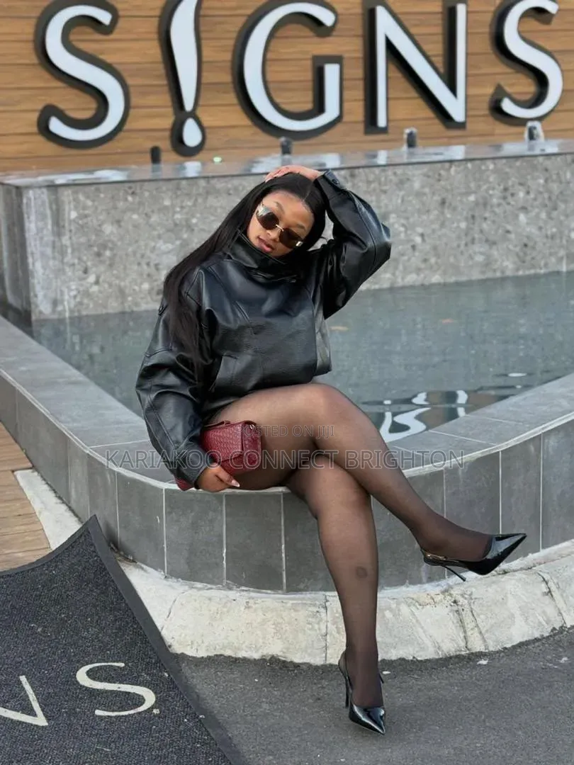 Oversized Leather Biker Jacket +Luxe Accessories
