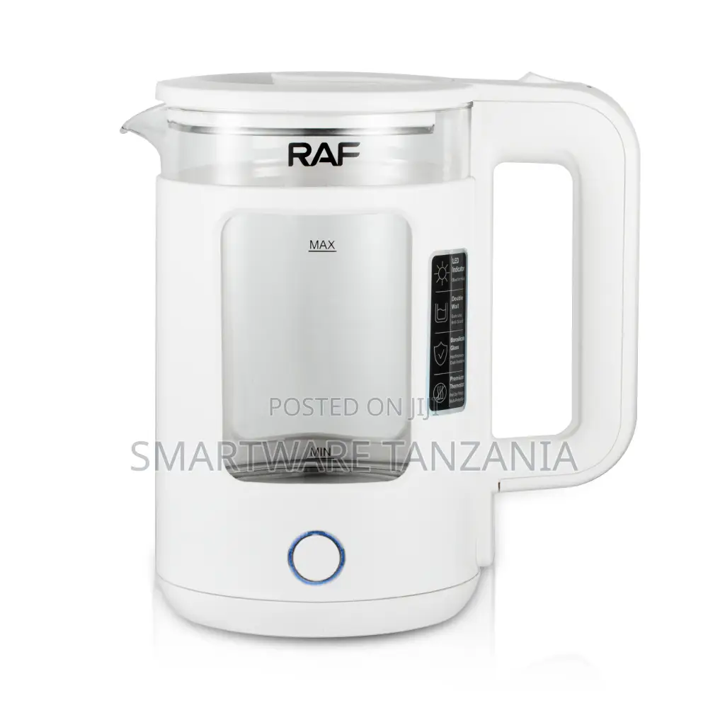 RAF Electric Kettle 2.0L Glass Body With 3000W Power and LED Indicator