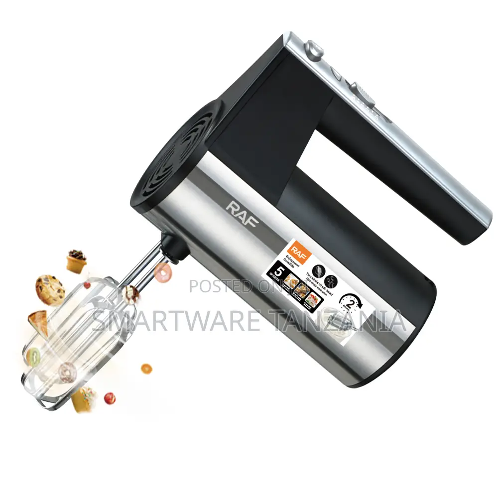 RAF Stainless Steel 800W 5-Speed Operation High Speed Hand Mixer