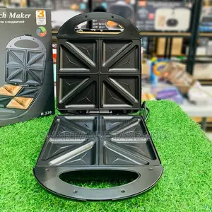 R-230 Sandwich Maker With Non-Stick Plates, 4-Slice Capacity, Black
