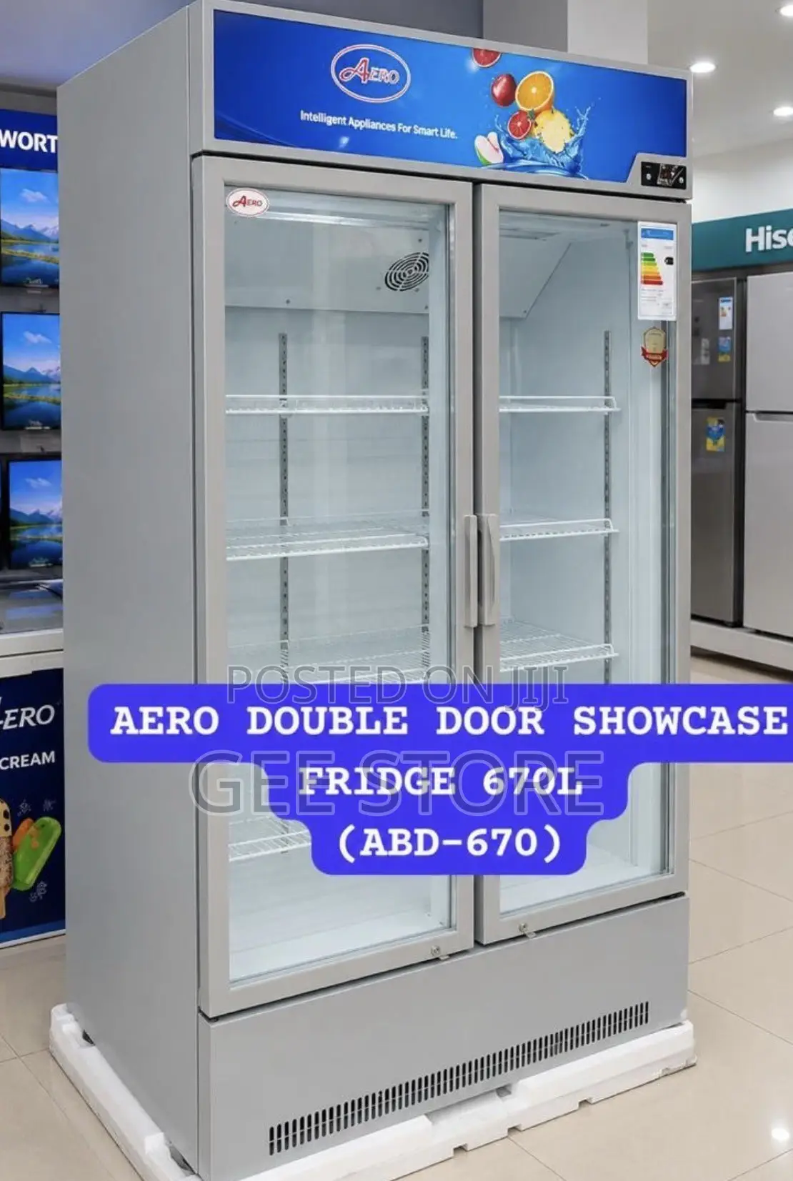 Aero Double Door Showcase Fridge (SC-6A7) 670litres