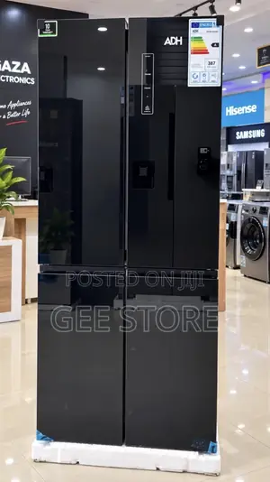 Adh Fridge Side by Side Non Frost 4 Doors Black Mirror 429litres