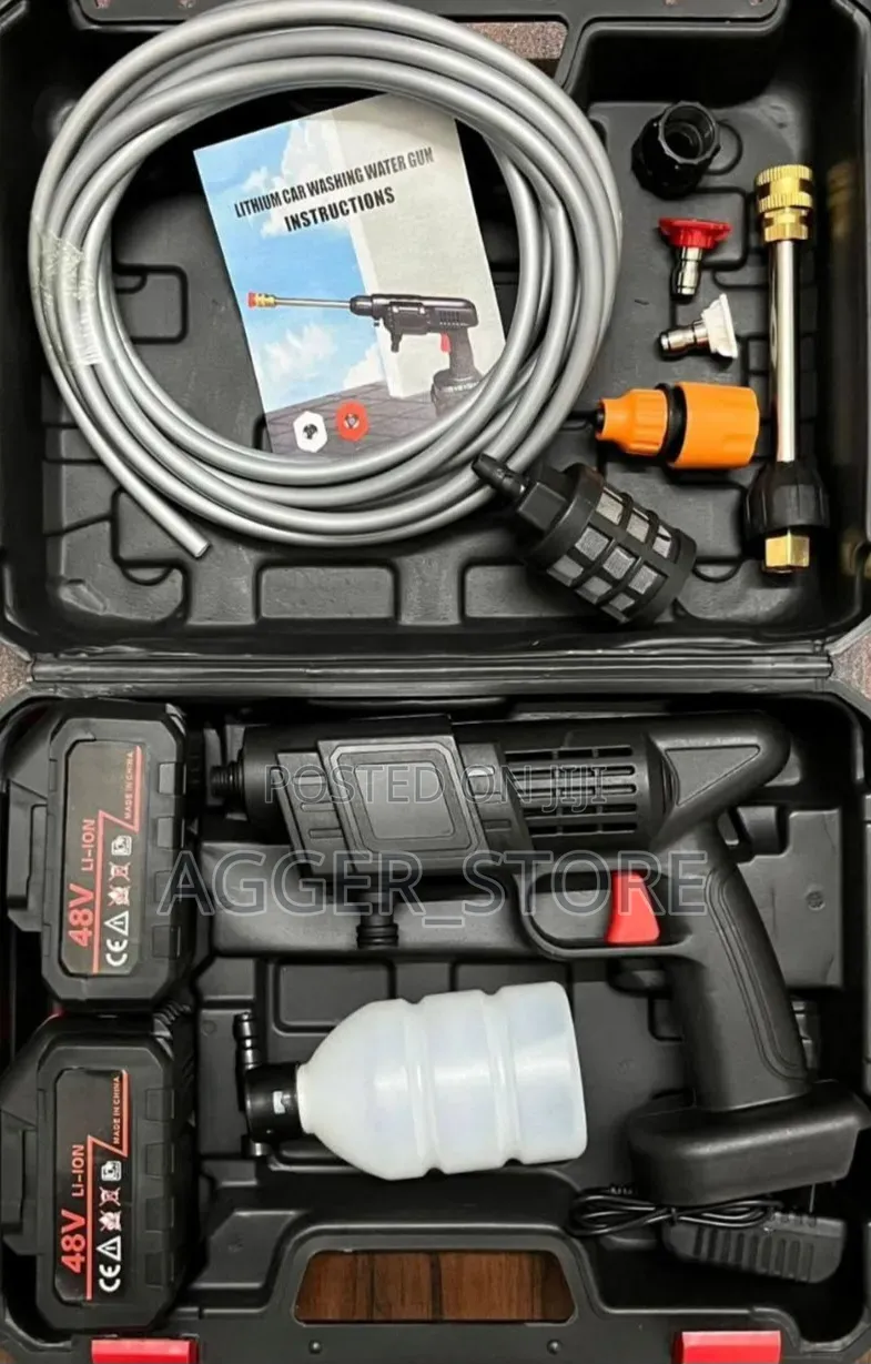48V Cordless Portable High-Pressure Car Washing Water Gun(one Battery)