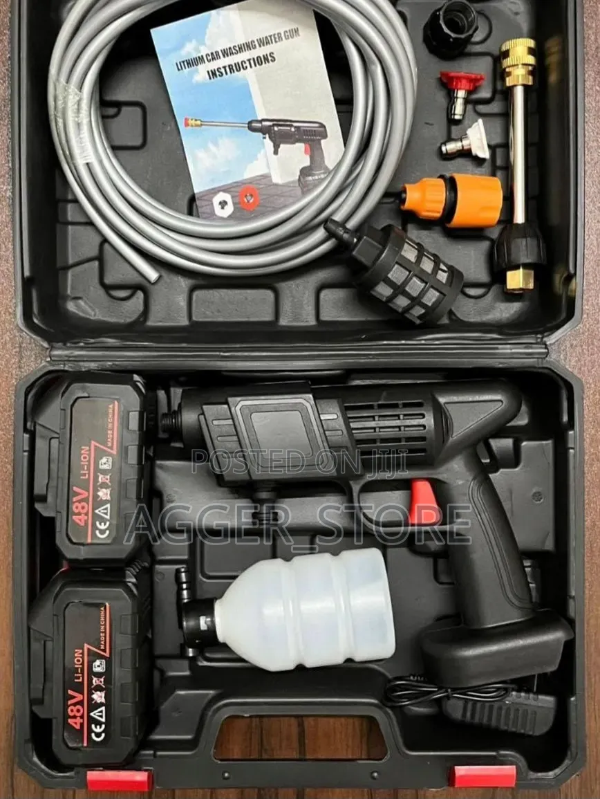 48V Cordless Portable High-Pressure Car Washing Water Gun(one Battery)