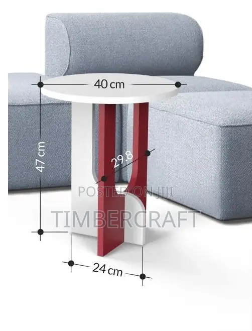 Luna Coffee Table Burgundy-White