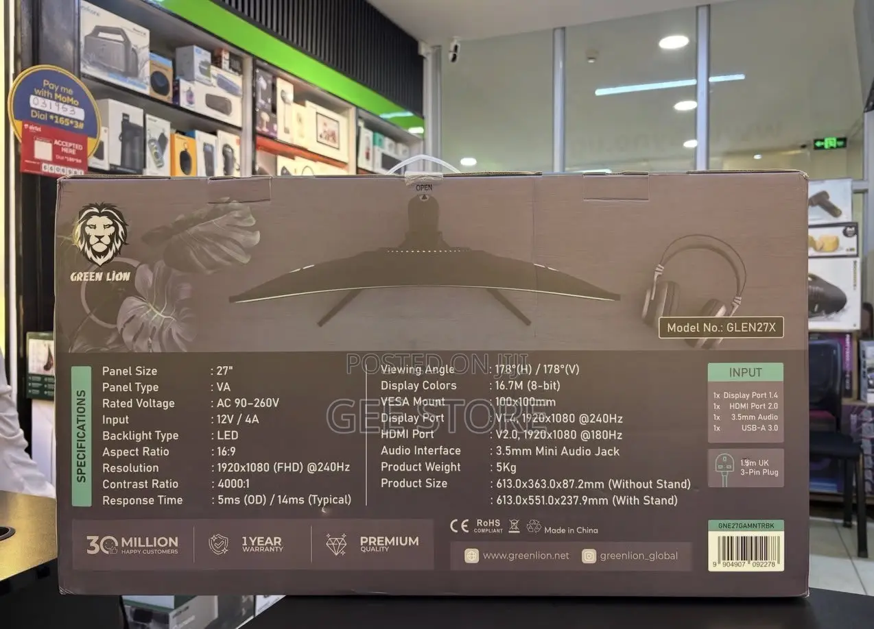 Green Lion Enigma 27" Gaming Monitor
