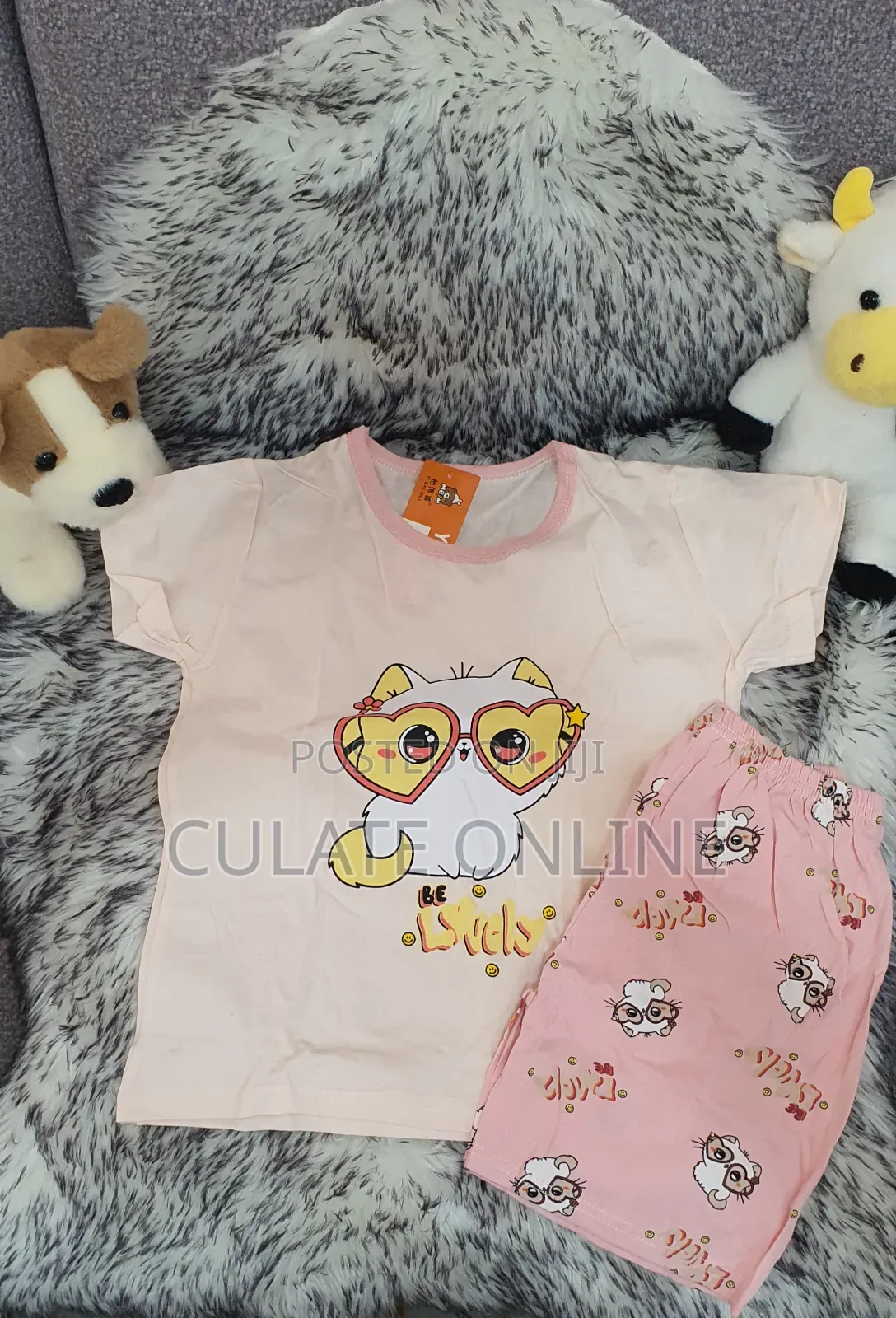 2pcs Kids Casual Wear Set / Nguo Za Watoto Tshirt Na Kaptula