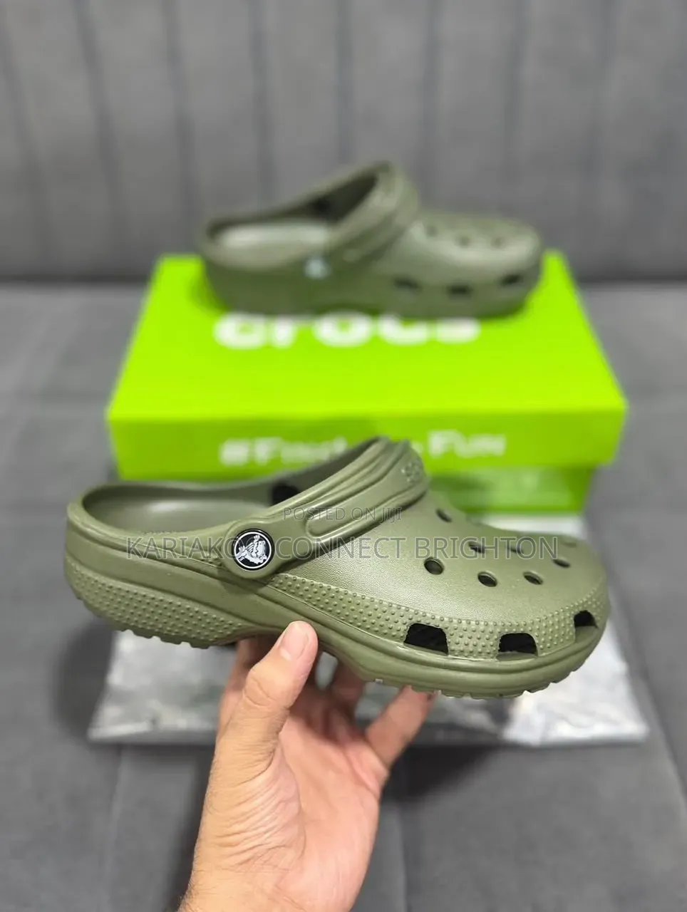 Cream Crocs Clogs