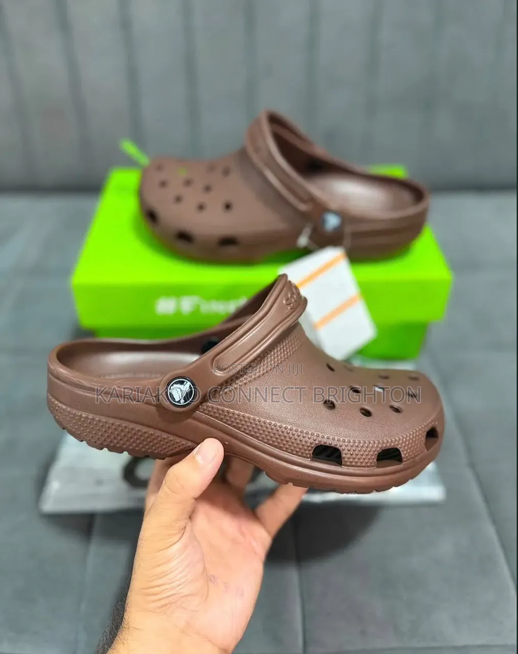 Cream Crocs Clogs