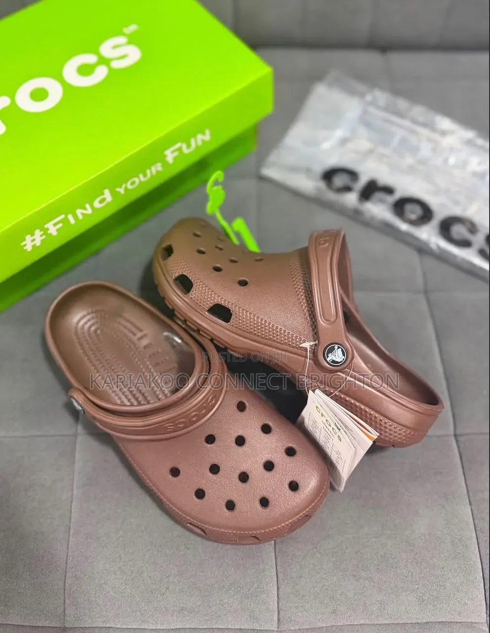 Cream Crocs Clogs