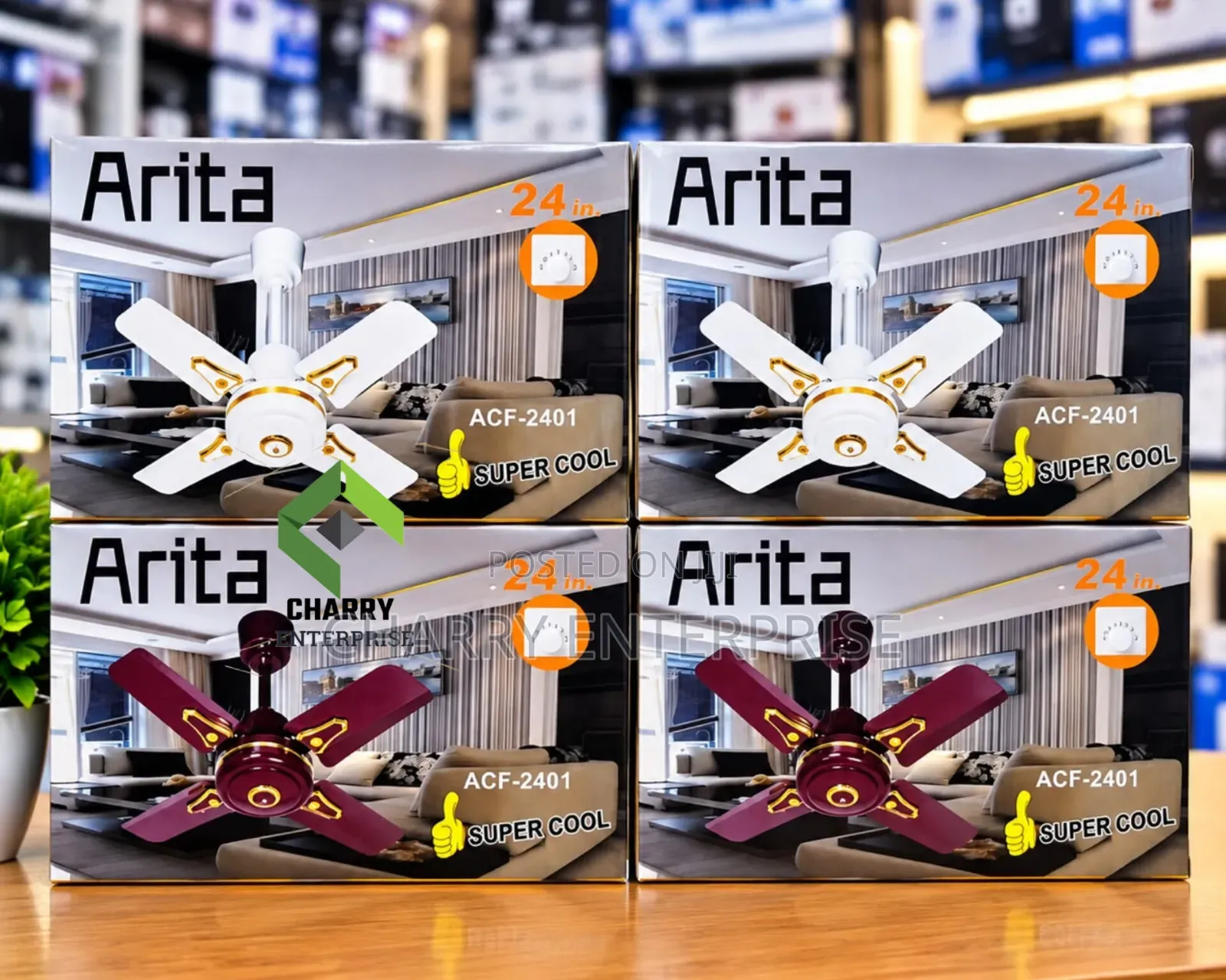 Arita Ceiling Fan Size 24" Feni Ya Juu Panga Boi