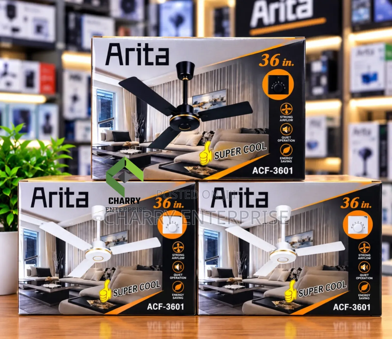 Arita Ceiling Fan Size 36" Feni Ya Juu Panga Boi Kwa Nyumbani, Hoteli