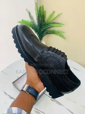 Dior Black Leather Brogue Derby Shoes