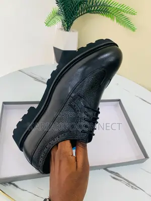 Dior Black Leather Brogue Derby Shoes