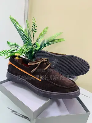 Suede Boat Shoes With Contrast Piping