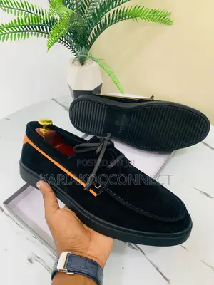 Suede Boat Shoes With Contrast Piping
