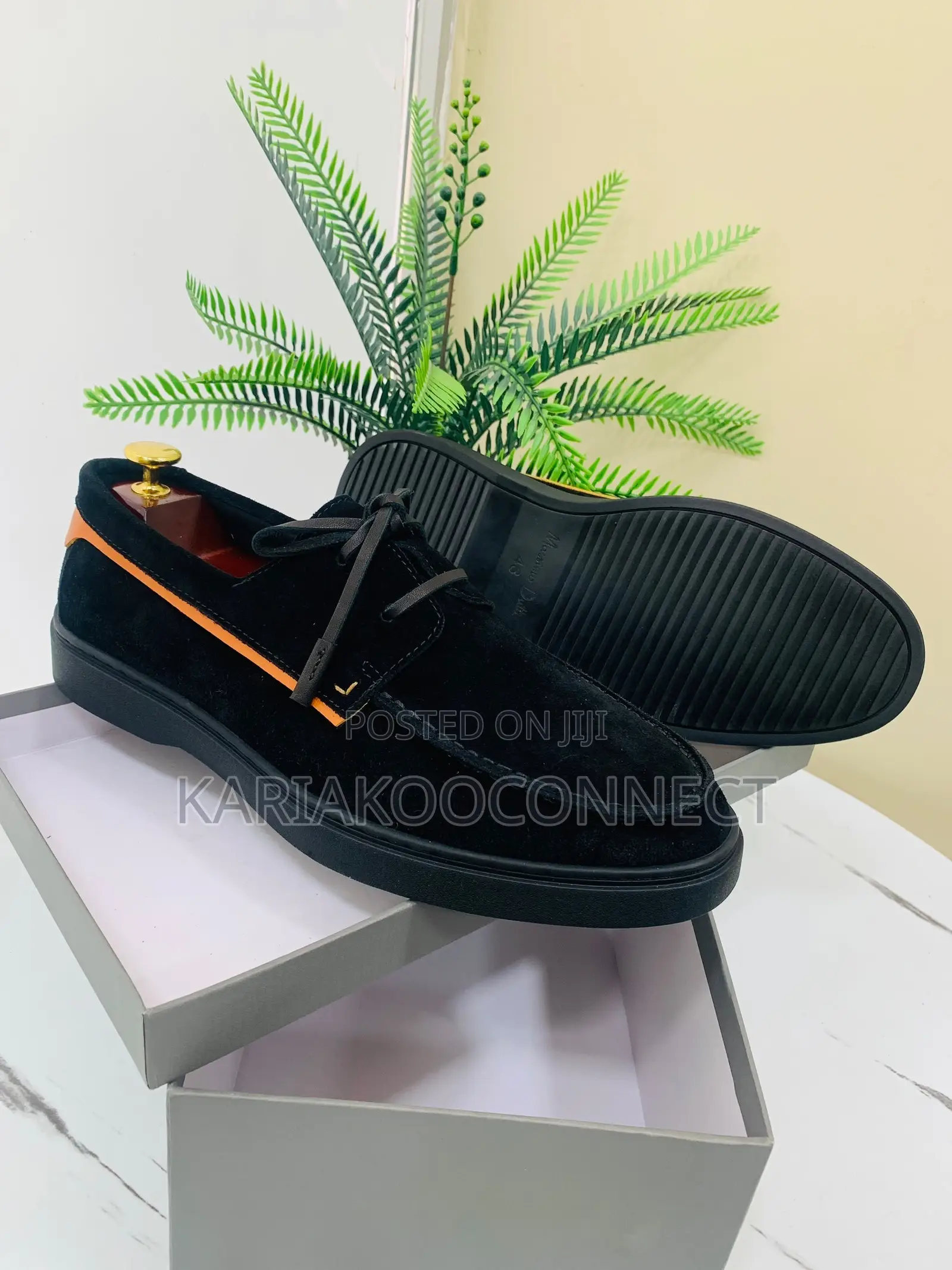 Suede Boat Shoes With Contrast Piping