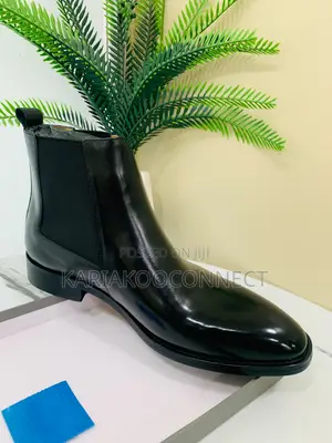 Clarks-Style Black Leather Chelsea Boots