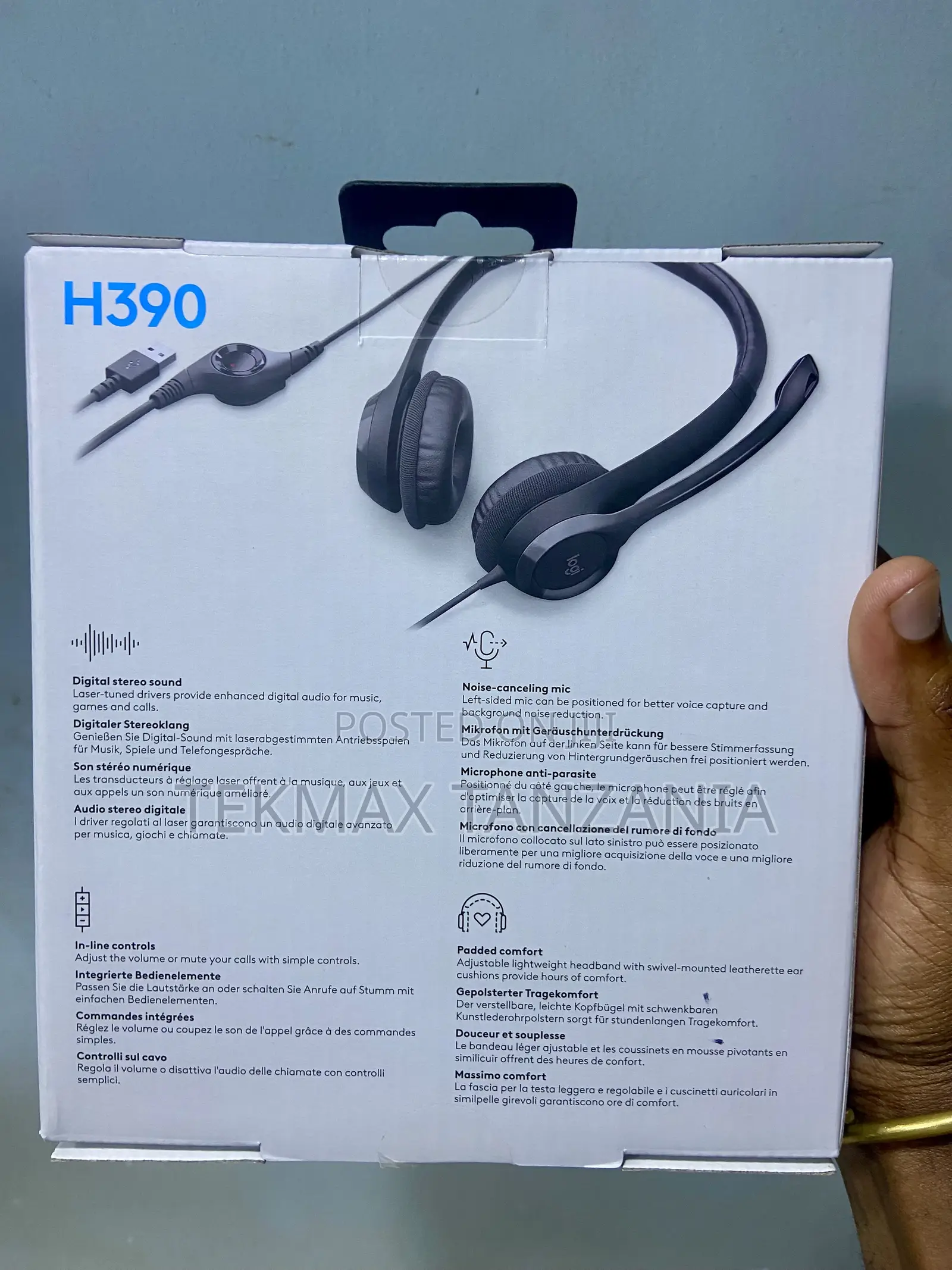 H390 Headset Logitech Noise Cancelation Crystal Clear Sound