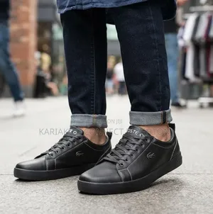 Brown Lacoste Leather Sneakers