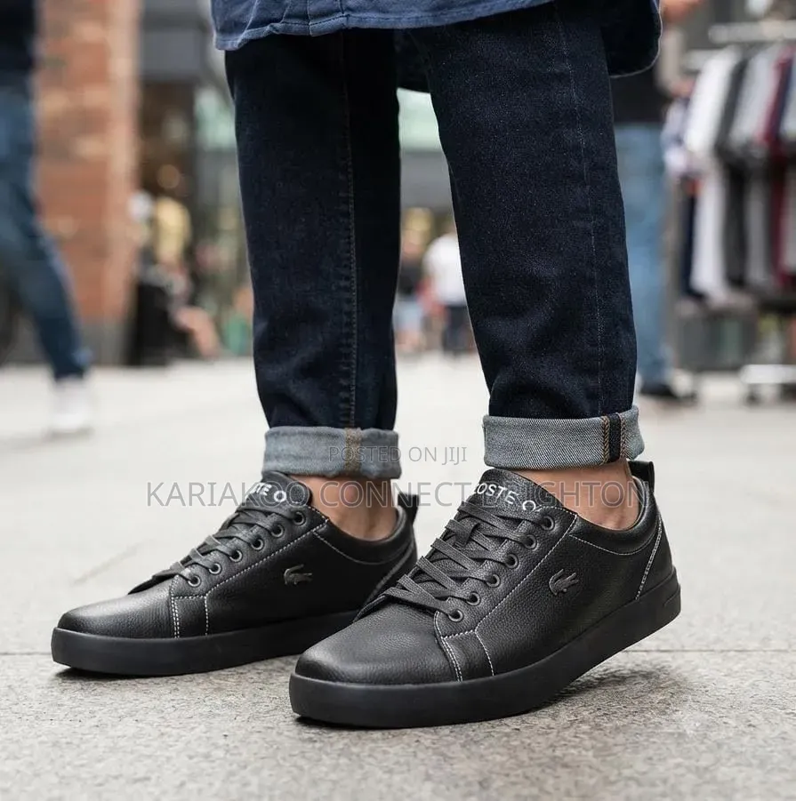 Brown Lacoste Leather Sneakers