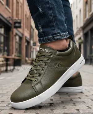 Brown Lacoste Leather Sneakers