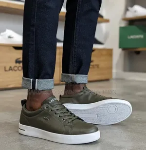 Brown Lacoste Leather Sneakers
