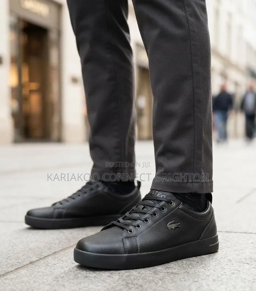 Brown Lacoste Leather Sneakers