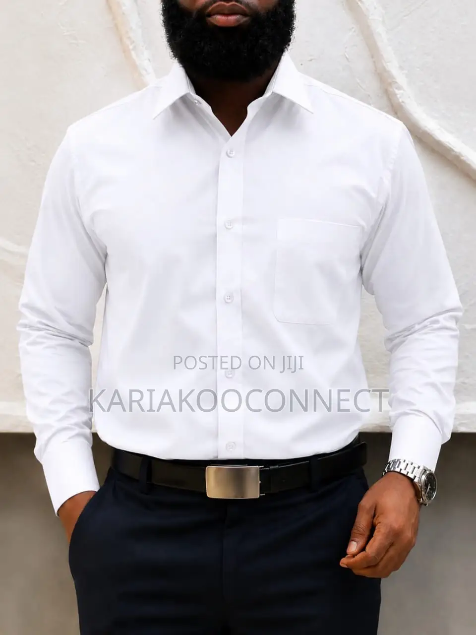 Van Heusen-Style Long Sleeve Dress Shirt