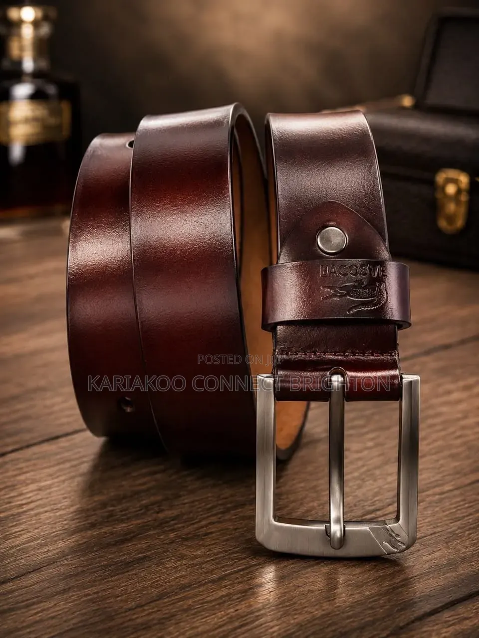 Brown Lacoste Leather Belt