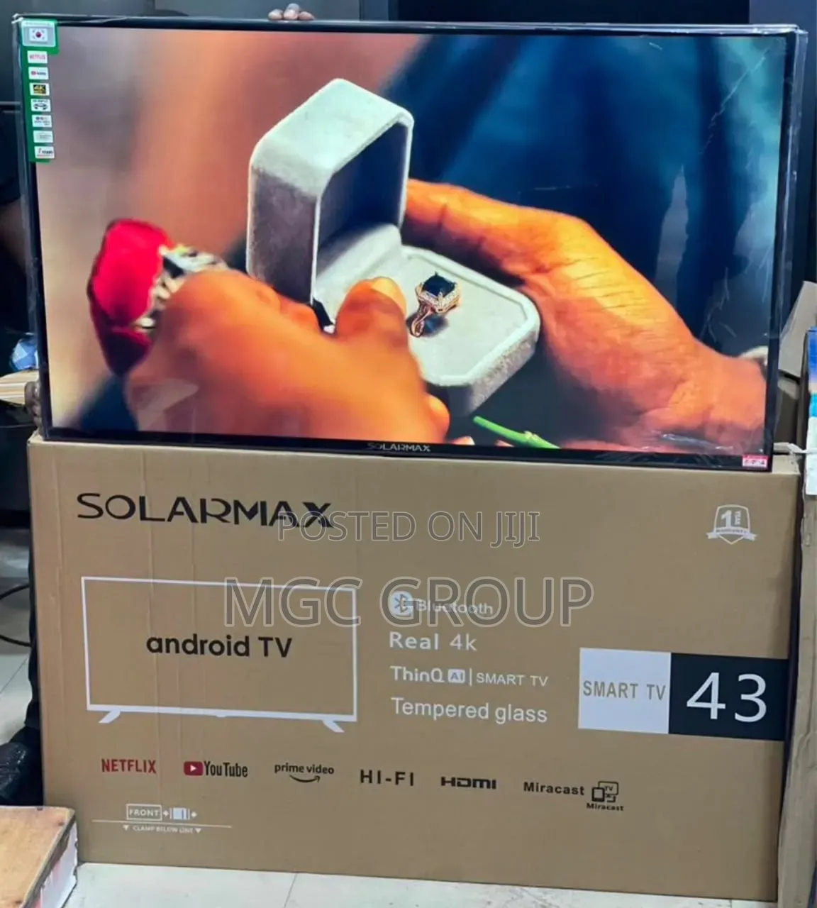 Solarmax 43-Inch ,Android TV,Tempered Glass,ThinQ AI