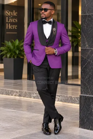 Puppies Black Shawl Lapel Tuxedo Suit