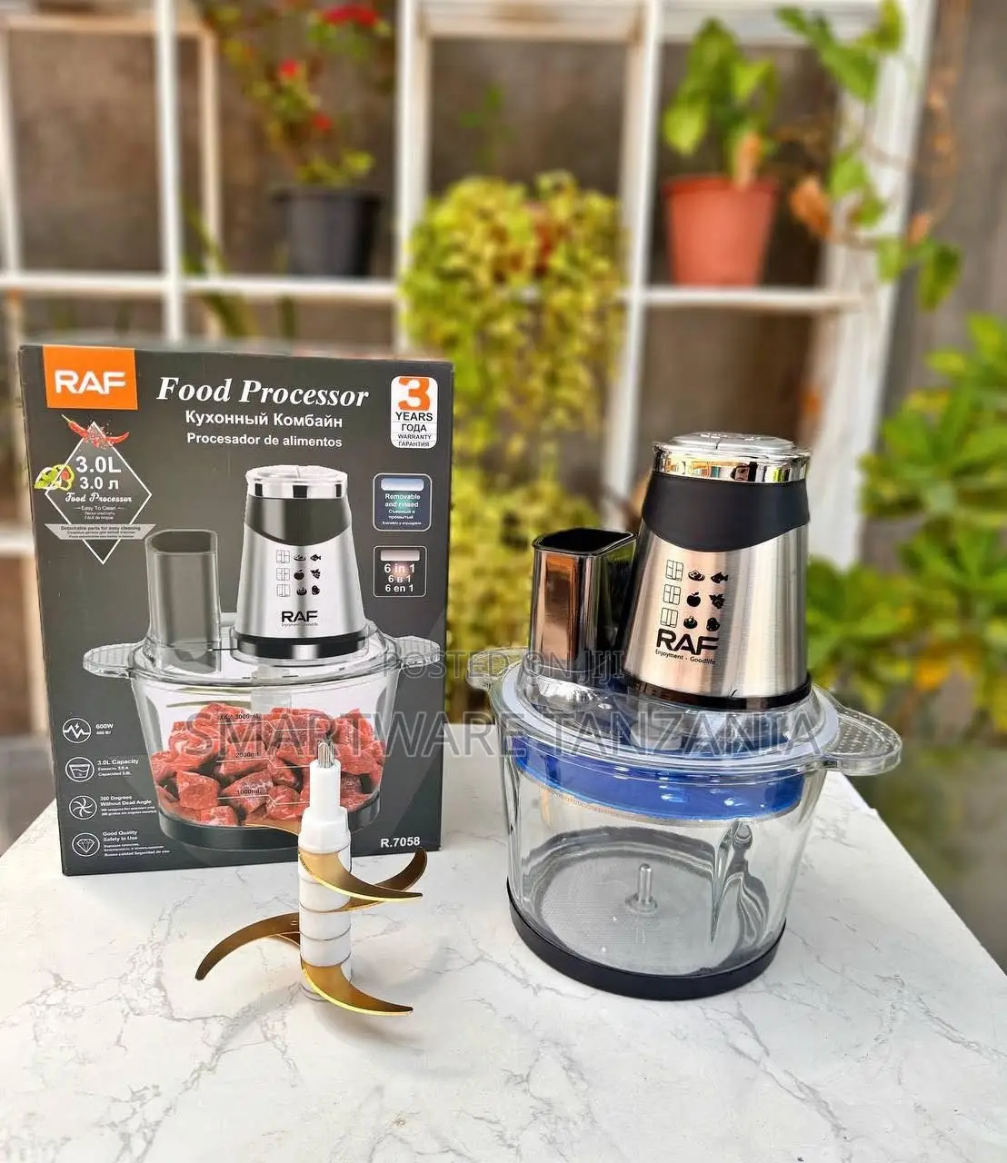 RAF Food Processor 3.0L, 400W Motor, 6-in-1 Functionality, R7058
