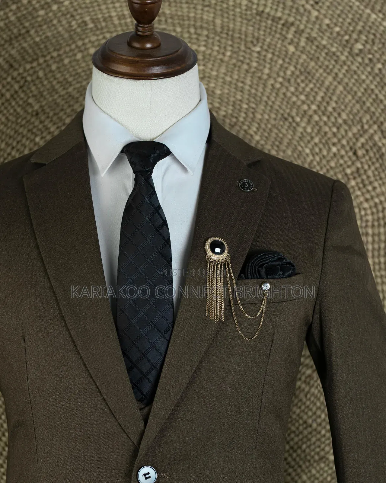 Dark Brown 3 Piece Bussines Suit